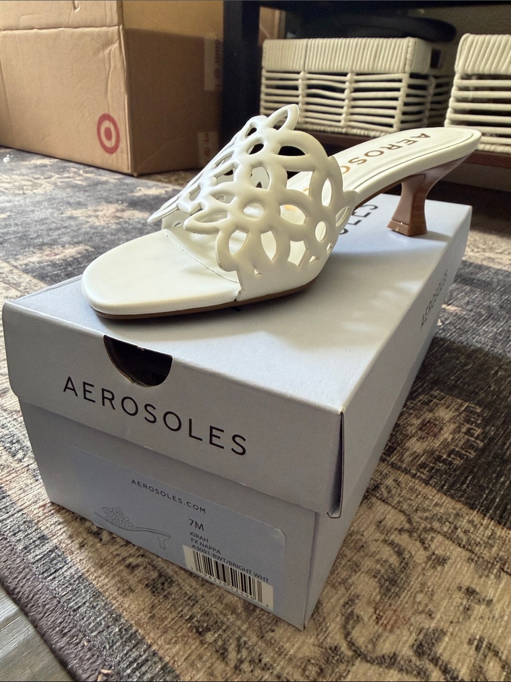 Comfortable Women's Heeled Sandal in White - Kirah